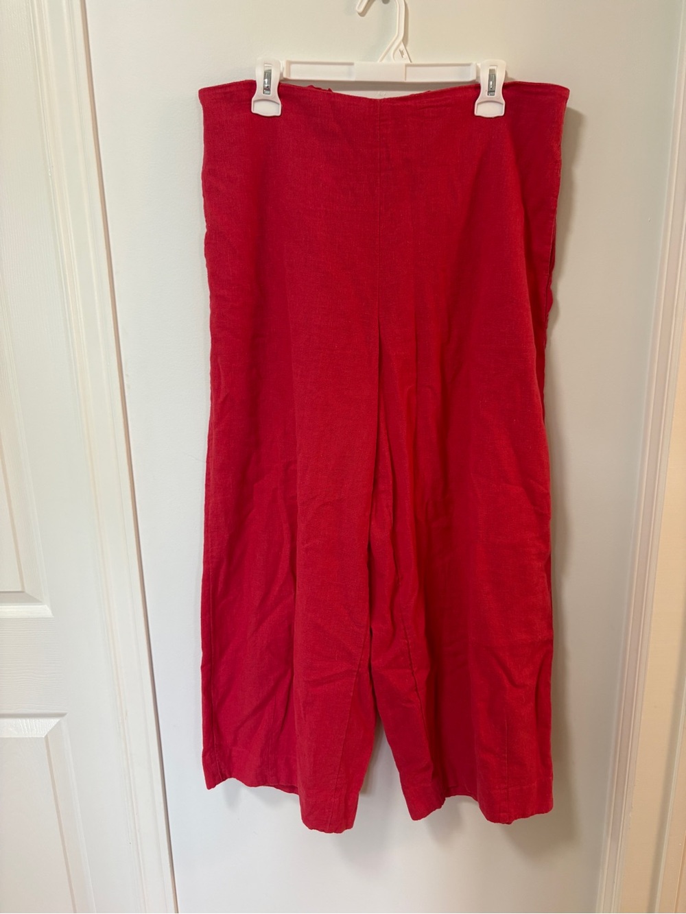 Free people barrel Pants in pink linen cotton blend pull on Free-est Large